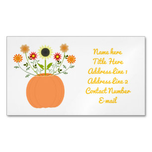 Erntedank-Blume in Pumpkin Custom Magnetische Visitenkarte