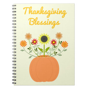 Erntedank-Blume in Pumpkin Custom Notizblock