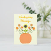 Erntedank-Blume in Pumpkin Custom Postkarte (Stehend Vorderseite)