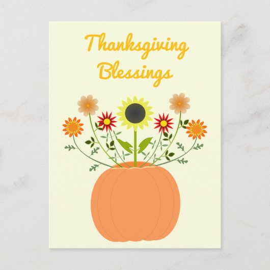 Erntedank-Blume in Pumpkin Custom Postkarte (Vorderseite)