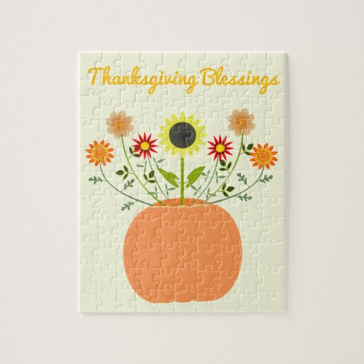 Erntedank-Blume in Pumpkin Custom Puzzle (Vertikal)