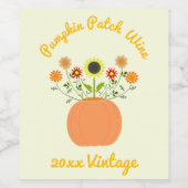 Erntedank-Blume in Pumpkin Custom Weinetikett (Einzelnes Label)