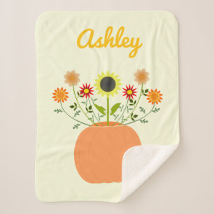 Erntedank Blume in Pumpkin Individuelle Name Sherpadecke