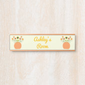 Erntedank Blume in Pumpkin Individuelle Name Türschild (Vorderseite )