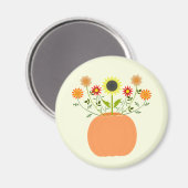 Erntedank Blume in Pumpkin Magnet (Vorderseite/Rückseite)