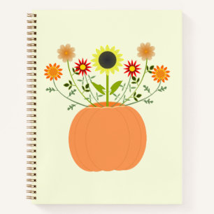Erntedank Blume in Pumpkin Notizblock