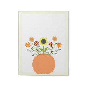 Erntedank Blume in Pumpkin Notizblock
