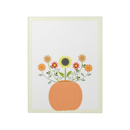 Erntedank Blume in Pumpkin Notizblock (Rotiert)