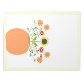 Erntedank Blume in Pumpkin Notizblock (Vorderseite)