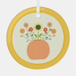 Erntedank Blume in Pumpkin Ornament Aus Glas