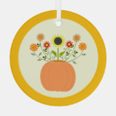 Erntedank Blume in Pumpkin Ornament Aus Glas (Rückseite)