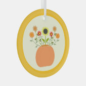 Erntedank Blume in Pumpkin Ornament Aus Glas (Vorderseite Rechts)