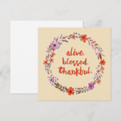 Erntedank Blume Kranz auf Beige Dankeskarte (Vorne/Hinten)