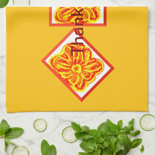 Erntedank Blume Küchentuch (Gefaltet)