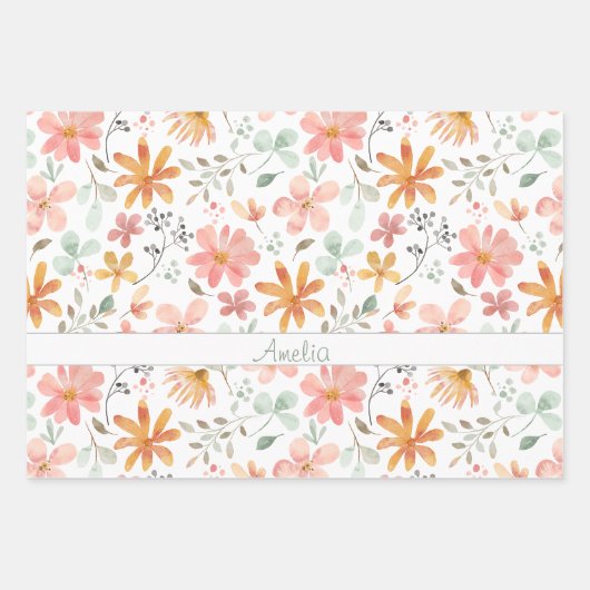 Erntedank Blume Orange Geschenkpapier Set (Vorderseite 2)