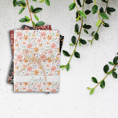 Erntedank Blume roter Mustername Geschenkpapier Set