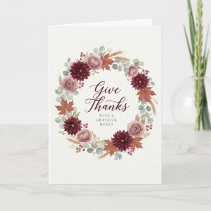 Erntedank-Blumen-Herbst-Geschenk-Dankbarkeit Herbs Karte