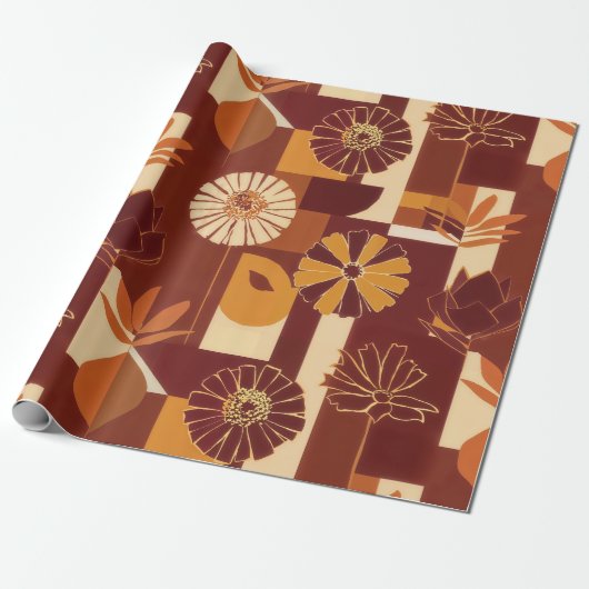 Erntedank-Blumenmuster Geschenkpapier (Ungerollt)