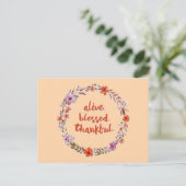 Erntedank Blumenschreath mit Meldung Postkarte (Stehend Vorderseite)