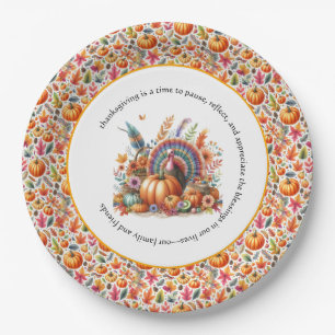 Erntedank Boho Turkey Pappteller
