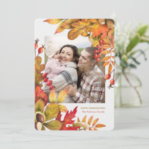 Erntedank Bold Botanisches Flat Vert Foto Feiertagskarte