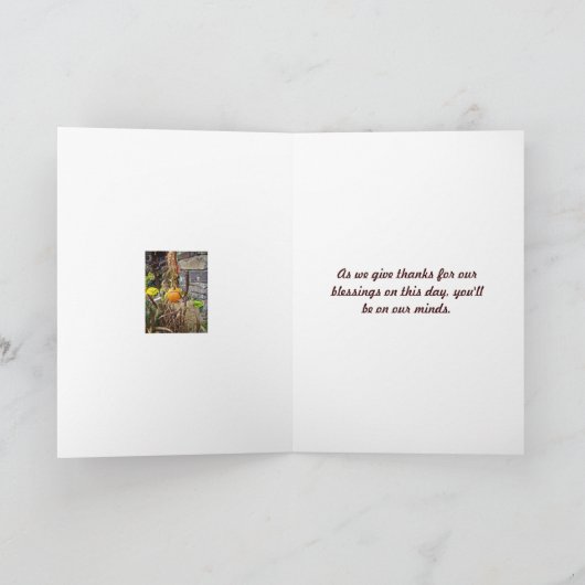 Erntedank Bounty Feiertagskarte (Innenseite)