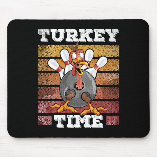 Erntedank Bowl Bowler Strike Button Sport Türkei B Mousepad (Vorne)