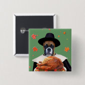 Erntedank-Boxer-Hund Button (Vorne & Hinten)