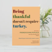 Erntedank braucht keinen Truthahn Feiertagskarte (Stehend Vorderseite)