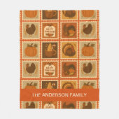 Erntedank Briefmarke Collage Gemütlich Fleecedecke (Vorderseite)