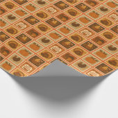 Erntedank Briefmarke Collage Geschenkpapier (Ecke)