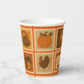 Erntedank Briefmarke Collage Party Pappbecher (Rückseite)