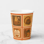 Erntedank Briefmarke Collage Party Pappbecher (Links)