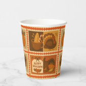 Erntedank Briefmarke Collage Party Pappbecher (Rechts)