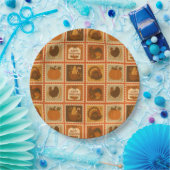 Erntedank Briefmarke Collage Party Teller (Party)