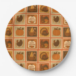 Erntedank Briefmarke Collage Party Teller