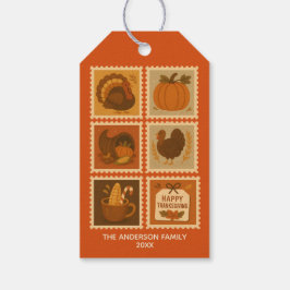 Erntedank Briefmarke Collage Personalisiert Geschenkanhänger