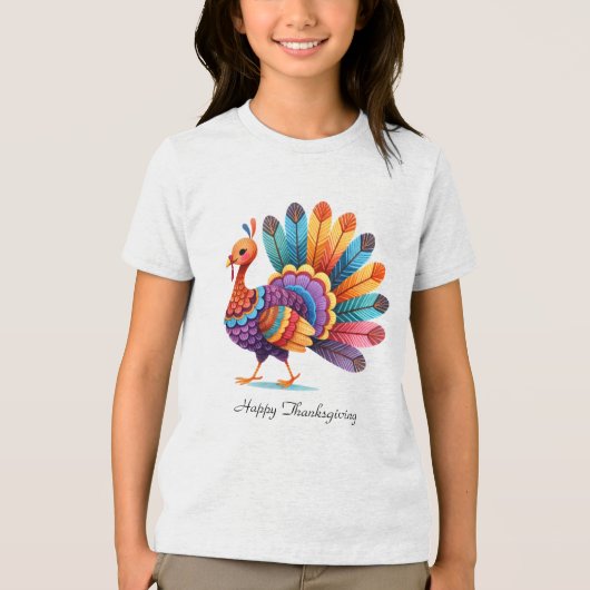 Erntedank Bright Feathers Türkei T - Shirt (Vorderseite)