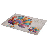 Erntedank Bright Feathers Turkey Cutting Board Schneidebrett (Ecke)