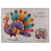 Erntedank Bright Feathers Turkey Cutting Board Schneidebrett (Vorderseite)