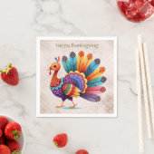 Erntedank Bright Feathers Turkey Napkins Serviette (Beispiel)