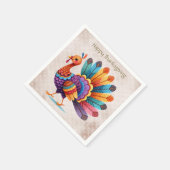 Erntedank Bright Feathers Turkey Napkins Serviette (Ecke)