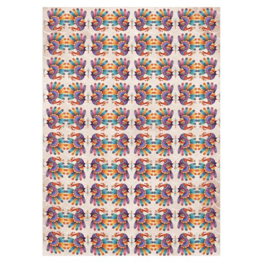 Erntedank Bright Feathers Turkey Tablecloth Tischdecke (Vorderseite)