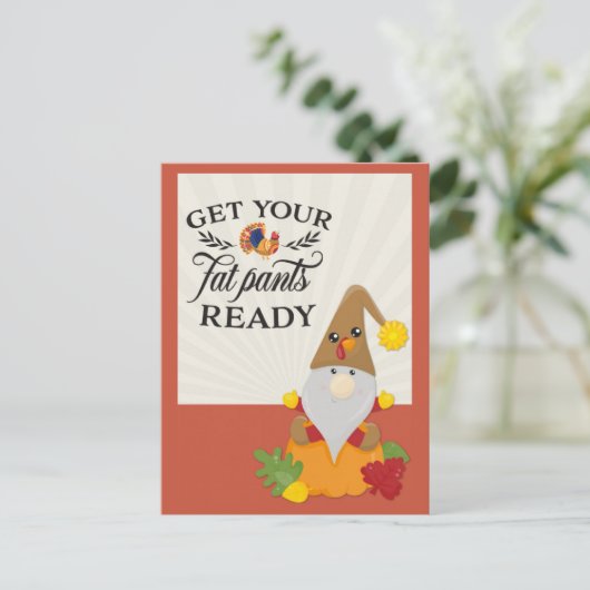 Erntedank bringt frische Pants zum Fliegen Postkarte (Stehend Vorderseite)