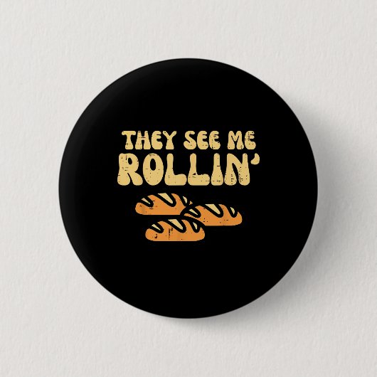 Erntedank Brot sehen sie mich Rollin Spaß Pun Männ Button (Vorderseite)