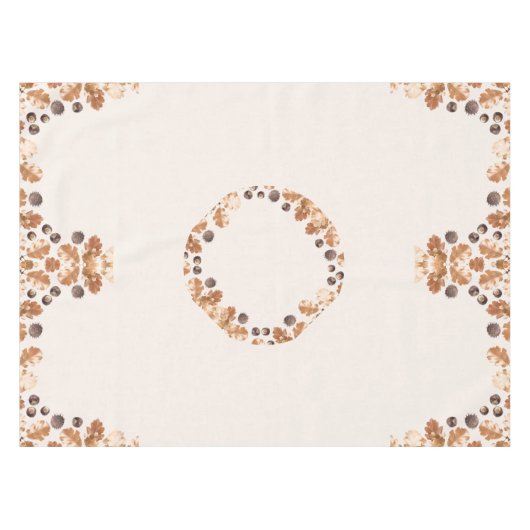Erntedank Brown Autumn Leaves & Conkers Frames Tischdecke (Vorderseite (Horizontal))