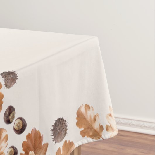 Erntedank Brown Autumn Leaves & Conkers Frames Tischdecke (Beispiel)