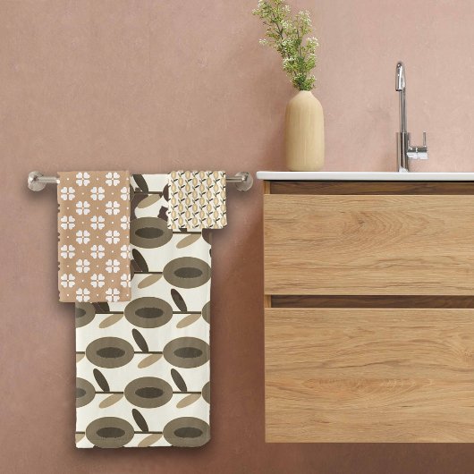 Erntedank Browns Floral Individuelle Name Badhandtuch Set