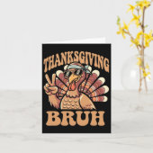 Erntedank Bruh Funny Turkey Fall Boys Karte (Gelbe Blume)