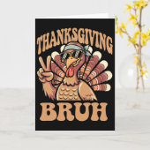 Erntedank Bruh Funny Turkey Fall Boys Karte (Gelbe Blume)